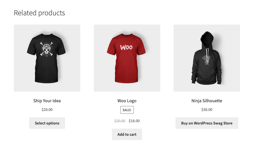 Sample related products field in WooCommerce product page