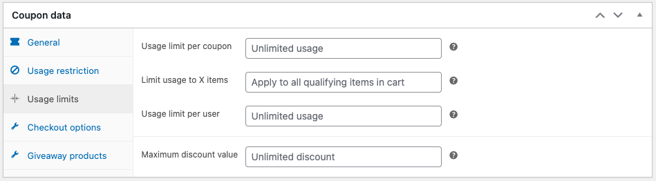 WooCommerce coupon usage restrictions