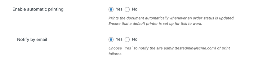 enable automatic printing of shipping labels