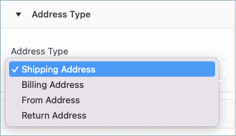 Address type Fields