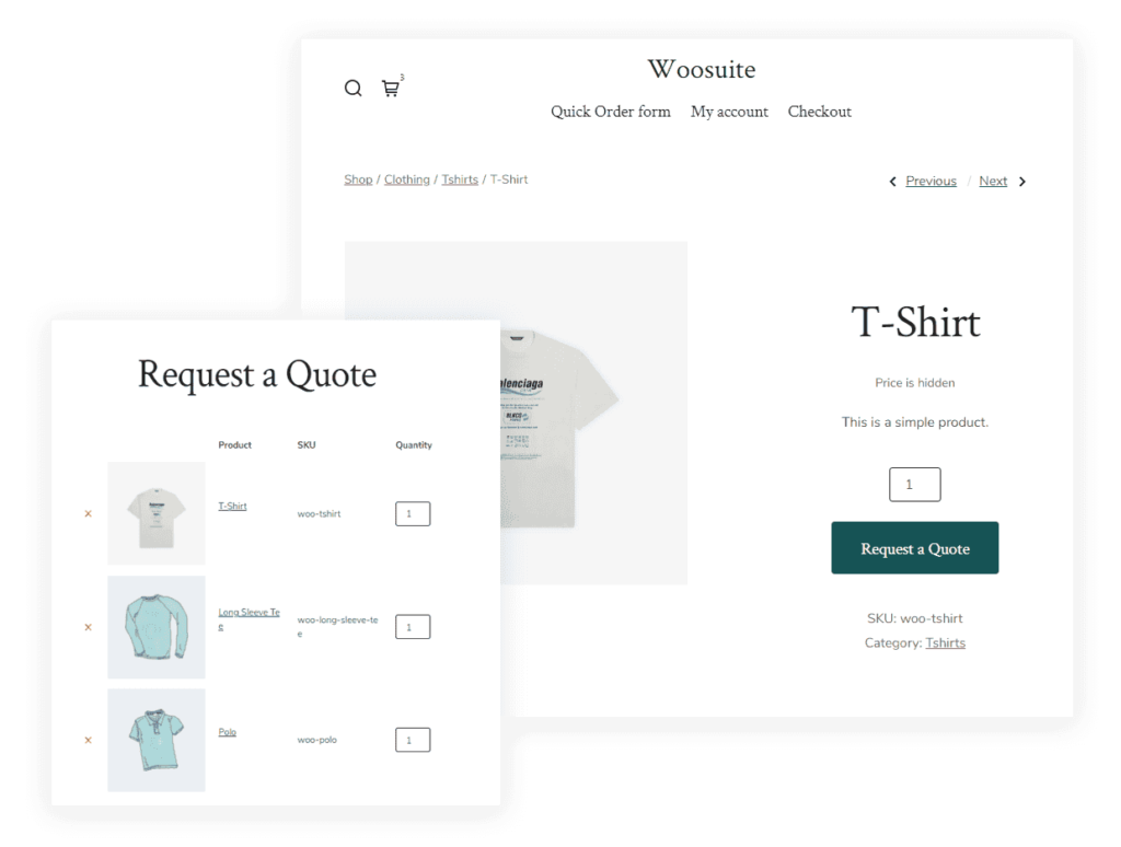 woocommerce request a quote by woosuite