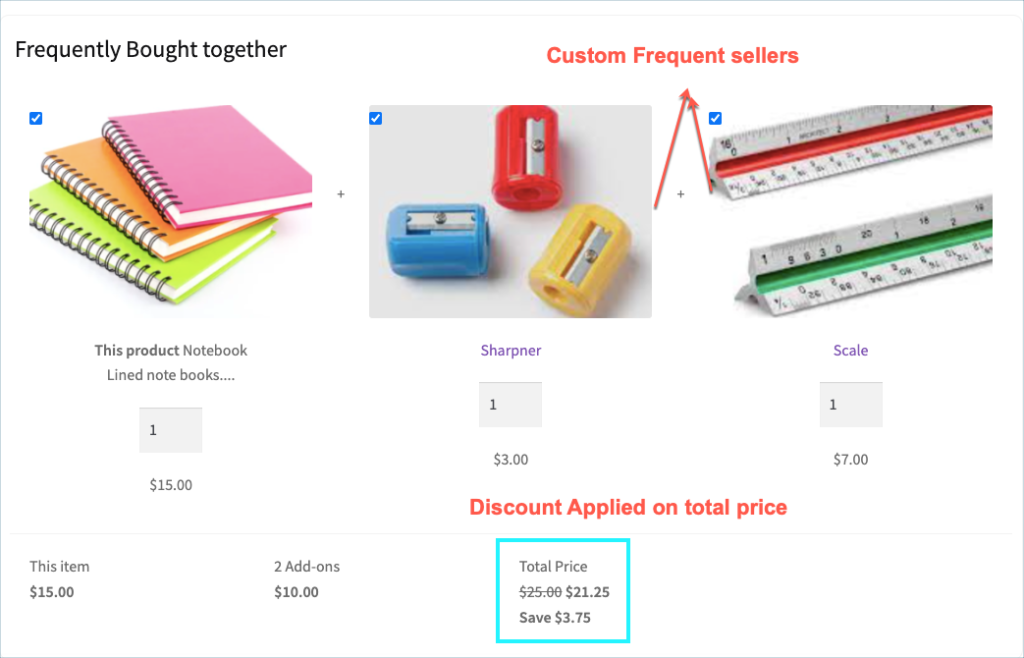 Frequently Bought Together for WooCommerce - Custom frequent seller