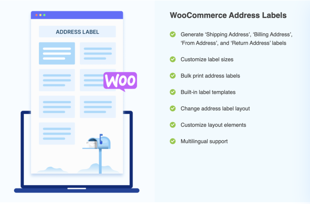 WooCommerce address labels plugin