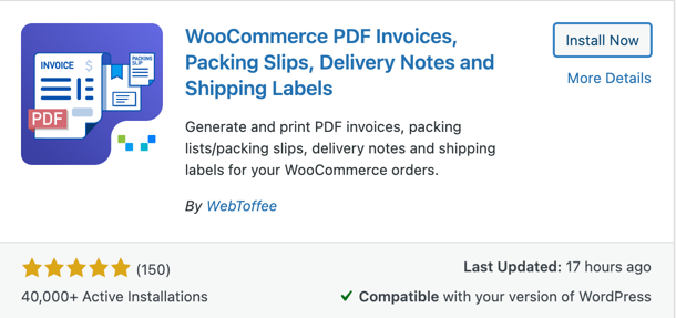 WooCommerce invoice and other shipping documents plugin
