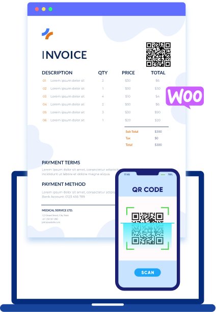 featured image of QR Code Add-on for WooCommerce PDF Invoices