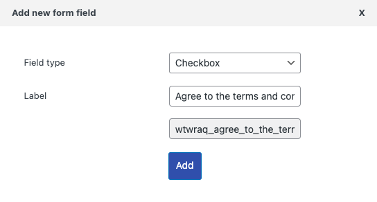 create checkbox field for quote form in WooCommerce