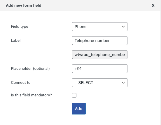 Phone field type