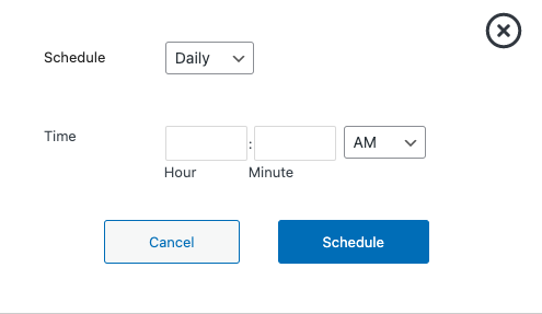 Scheduling options for Facebook Product Catalog sync