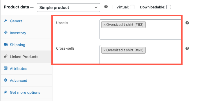 adding upsell and cross in the product's edit page