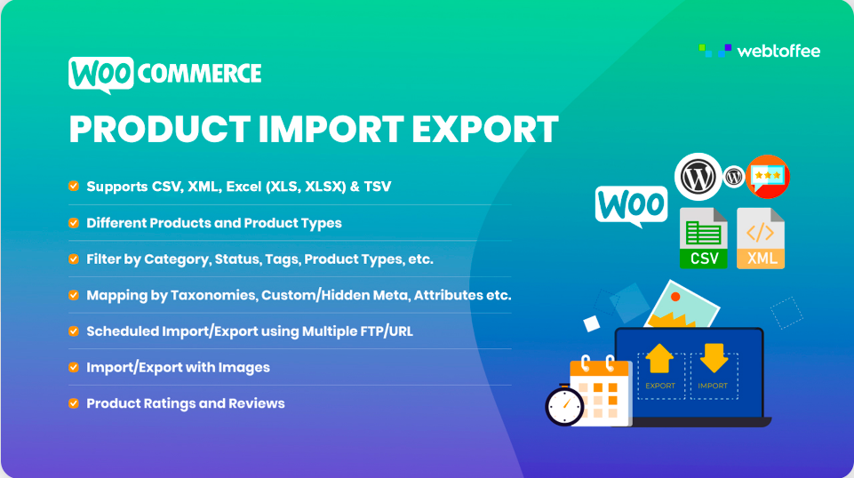 product import export plugin for woocommerce
