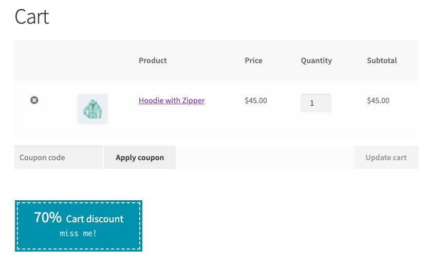 example for woocommerce coupon display 
