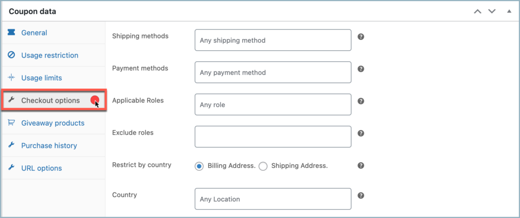 Smart Coupons for WooCommerce-Checkout options