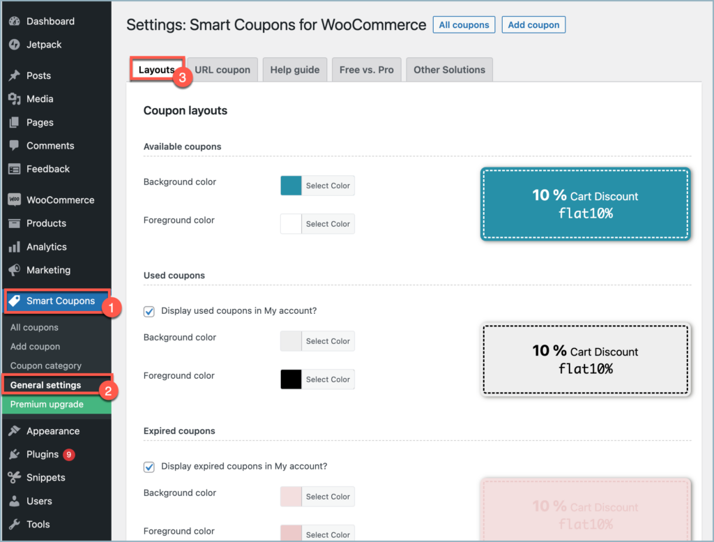Smart Coupons for WooCommerce - Coupon layouts