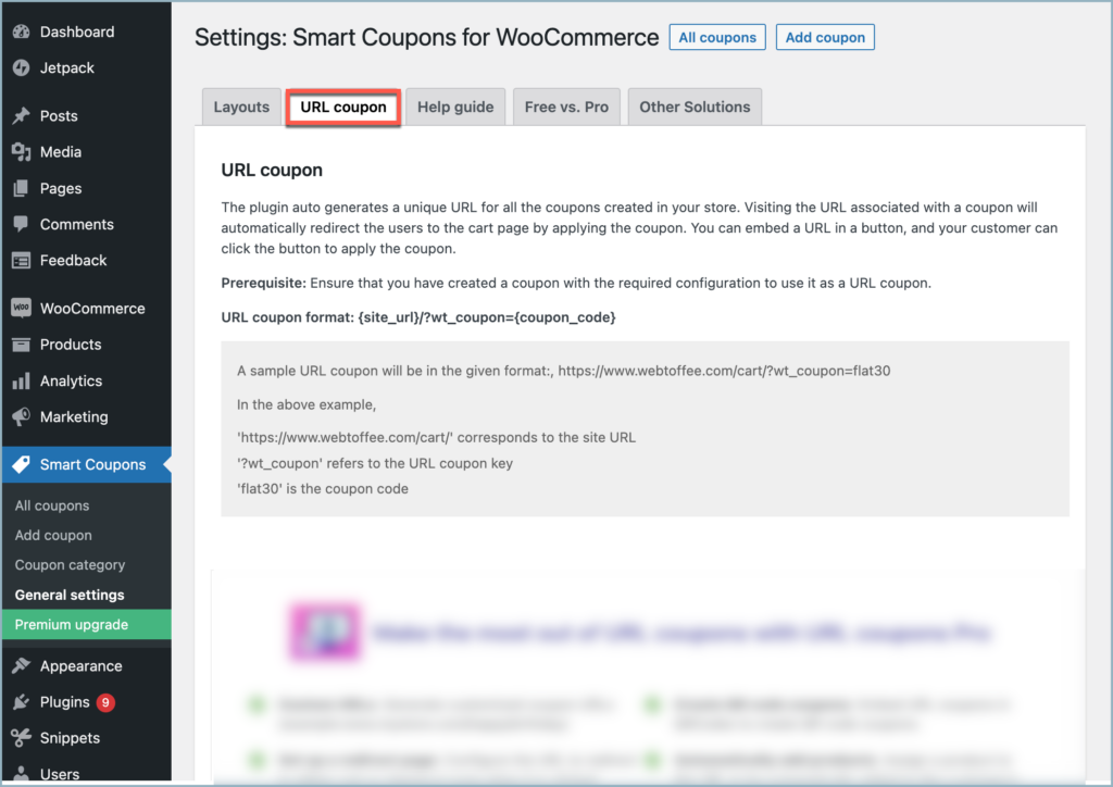 Smart Coupons for WooCommerce - URL Coupons