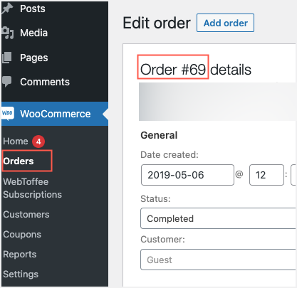 imported-order-number as same as in the csv file