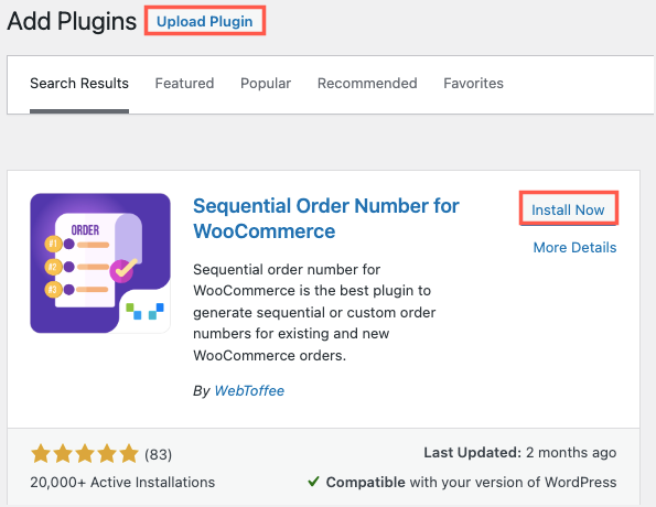 installing third party plugin- sequential order number for woocommerce
