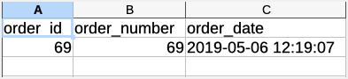 value of order id and order number in csv file