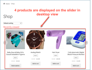 WooCommerce product recommendations - Desktop view