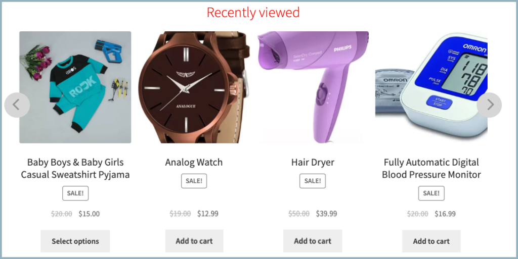 WooCommerce product recommendations - Title center aligned
