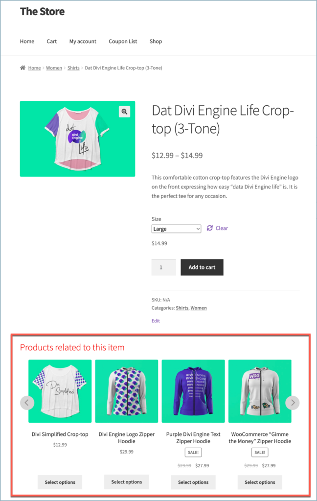 Related products in single product page