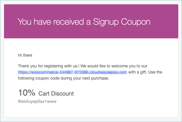 Smart Coupons for WooCommerce - Signup coupon email notification
