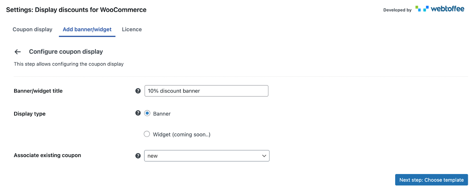 Configure The Coupon Display