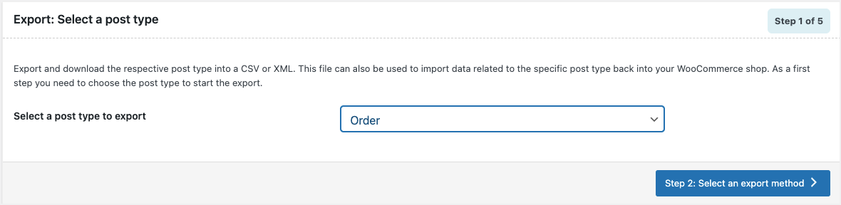 Selecting-post-type-as-Order-in-the-Import-export-plugin-for-WooCommerce