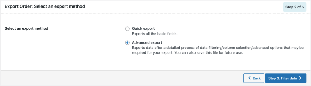 Advanced export method in WooCommerce Import Export