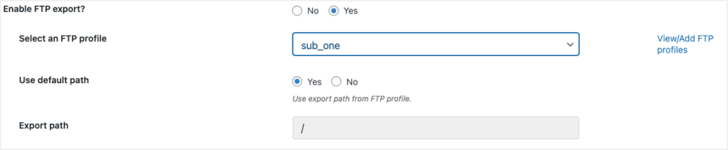 Enabling FTP export in the import-export plugin for WooCommerce