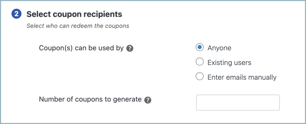 WebToffee Smart coupon generate - Select coupon recipients