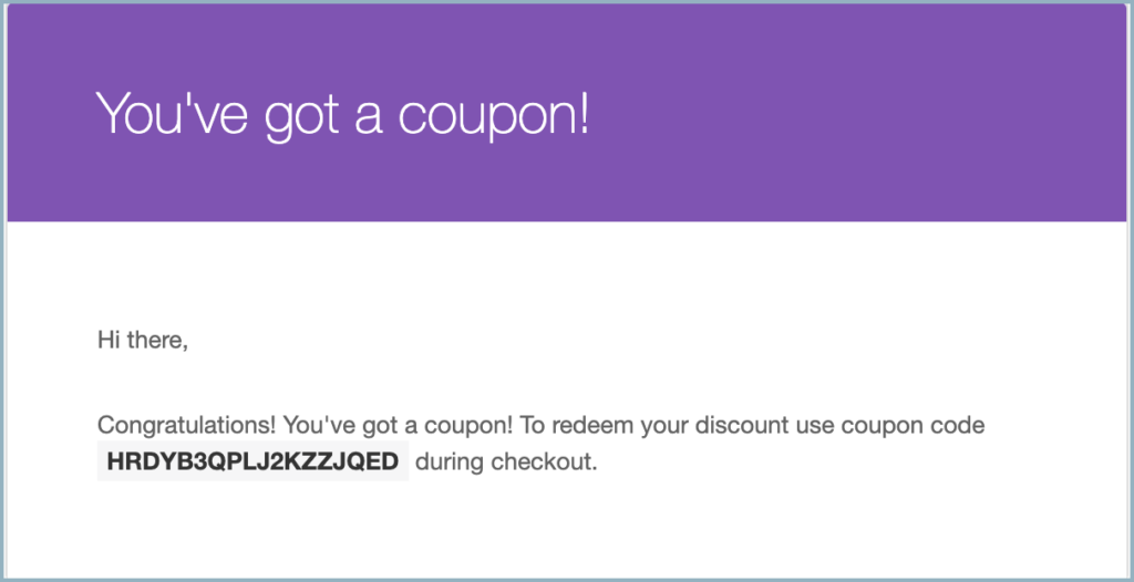 WooCommerce Coupon Generator -  Received mail
