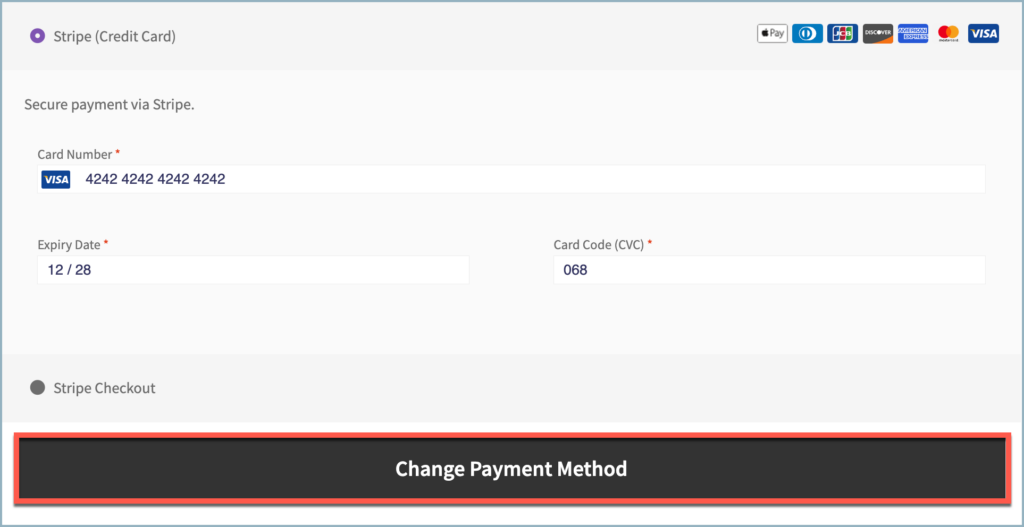 Change payment method
