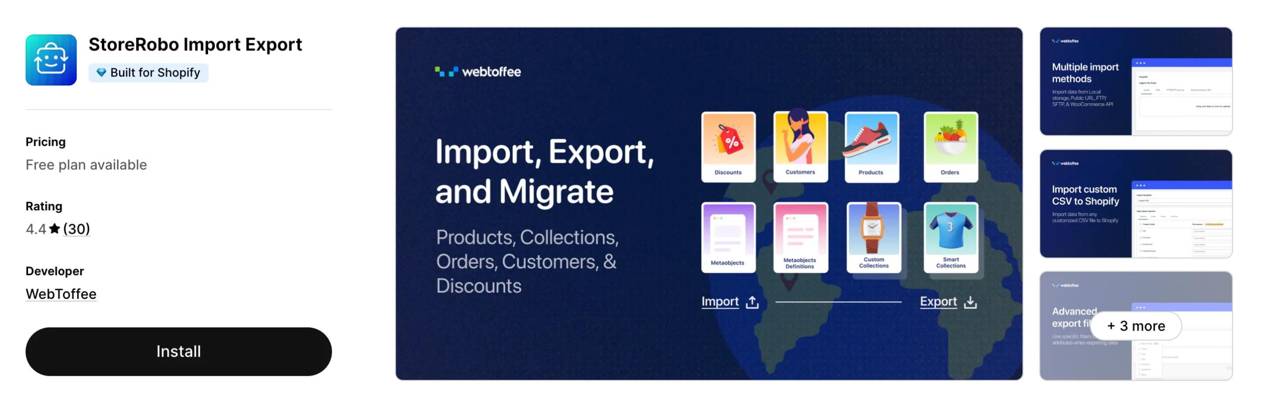 StoreRobo import export app
