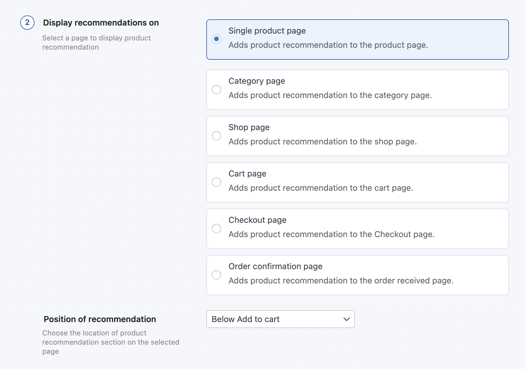 display product recommendations on any page