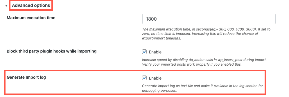 Generating import logs in the Import Export plugin for WooCommerce  
