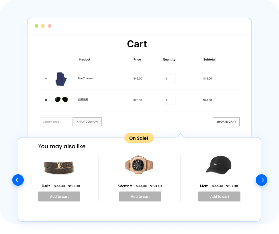 Generate product suggestions with filters