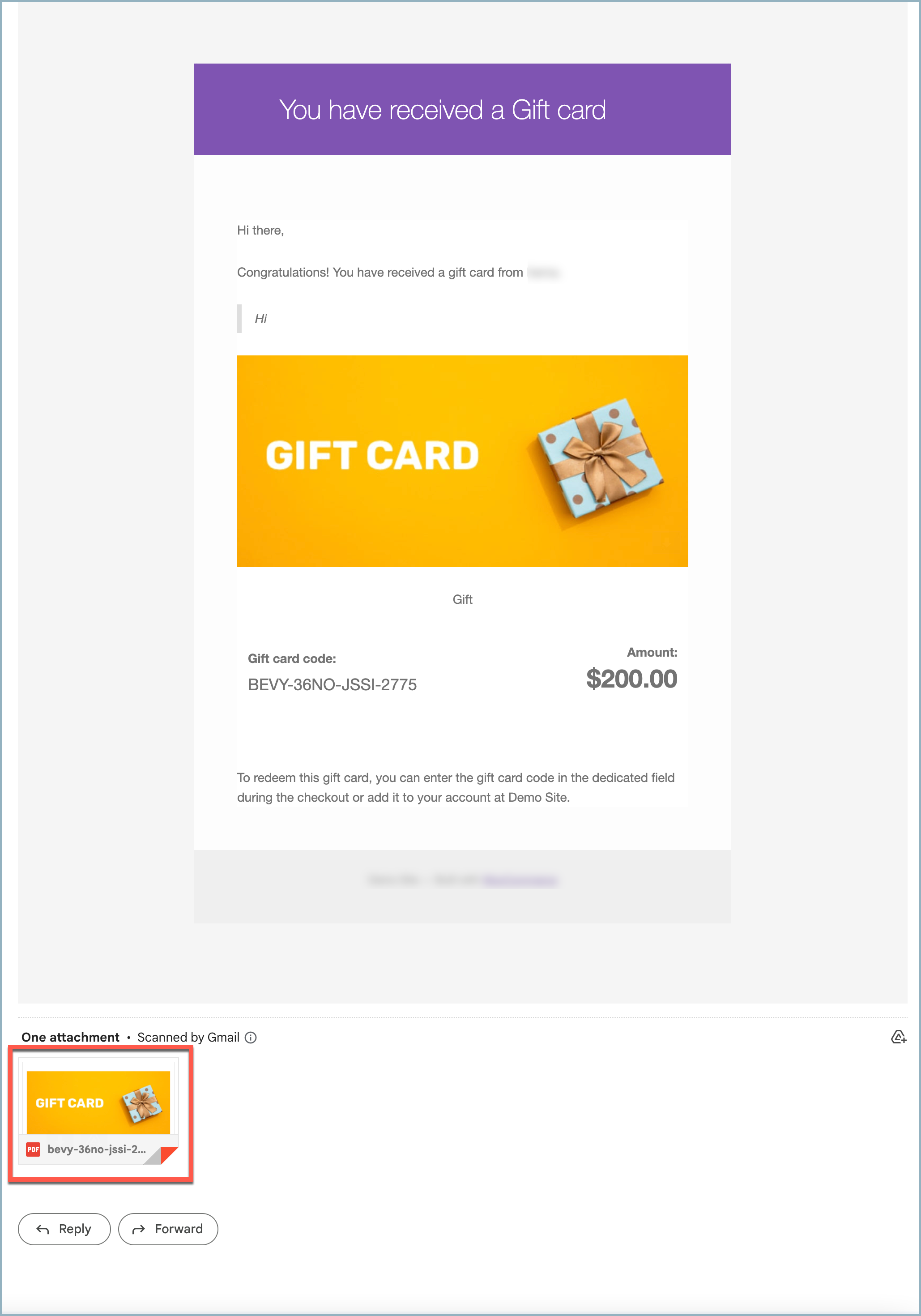 WooCommerce Gift Cards -  Recipient mail
