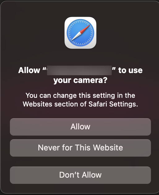 Safari Browser asking for camera permissions
