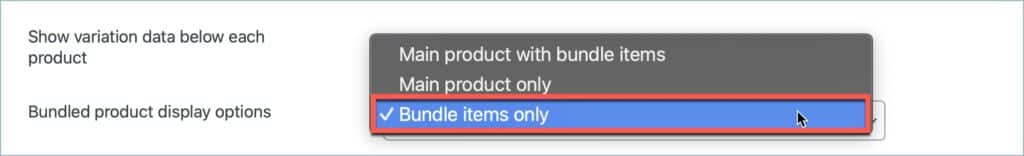 Bundle items only