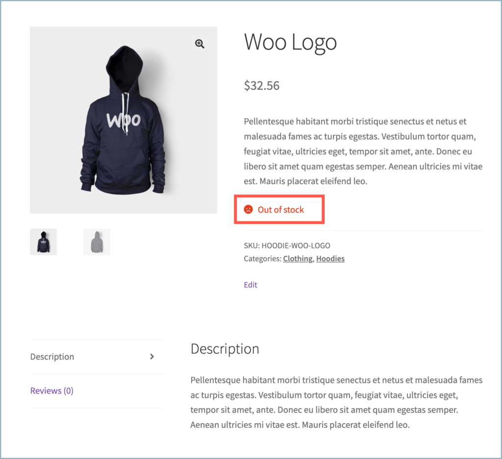 Recommendation hidden for out of stock product