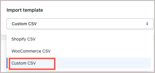 Selecting custom CSV