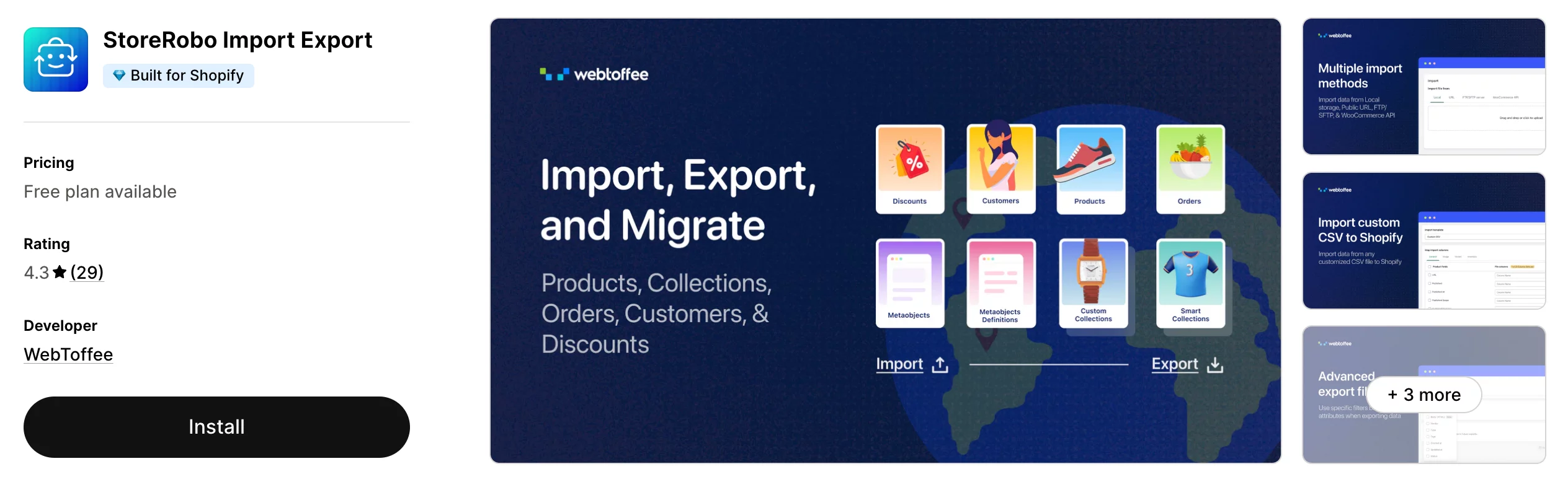 StoreRobo Import Export App