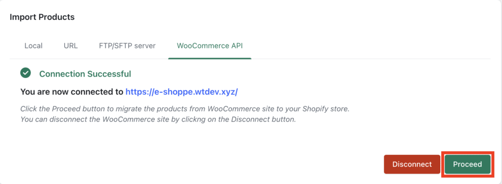 WooCommerce API Connection Successful