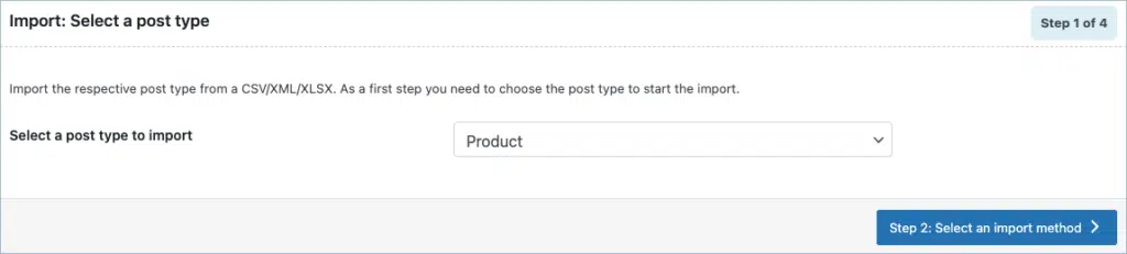 Selecting post type as Product
