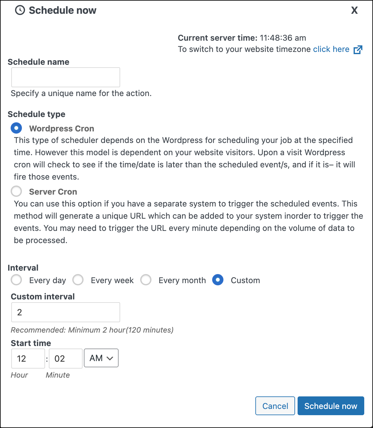 Scheduling import for coupons