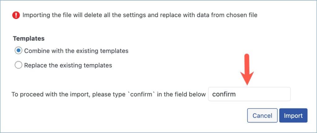 Enter 'confirm' in the text field