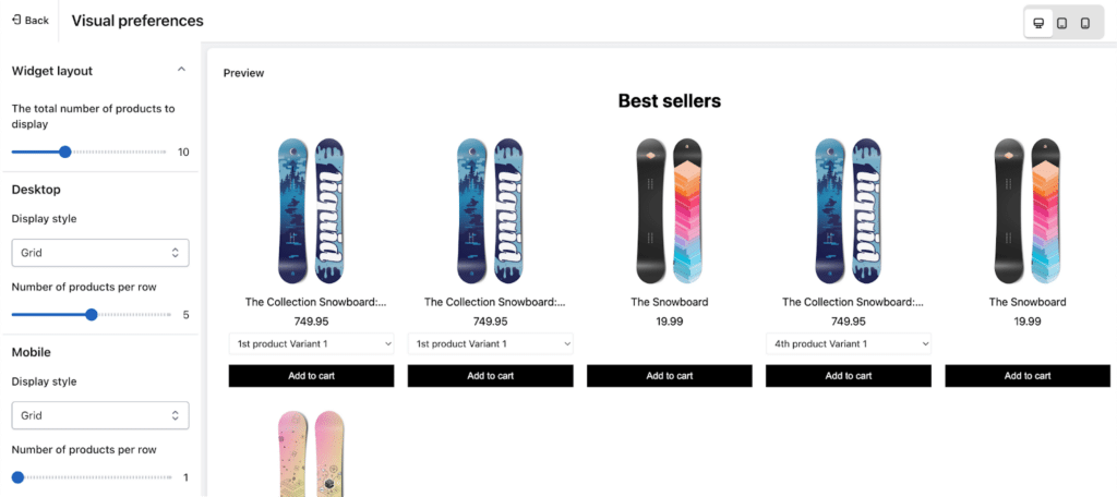 Customize the visual appearance of the Best Seller widget