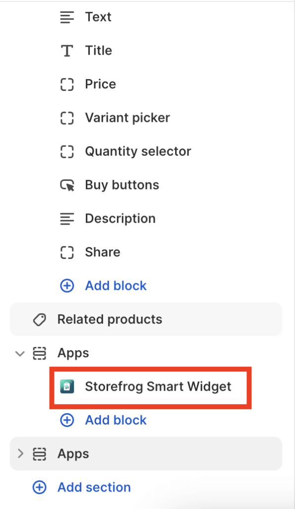 Add Storefrog recommendation block