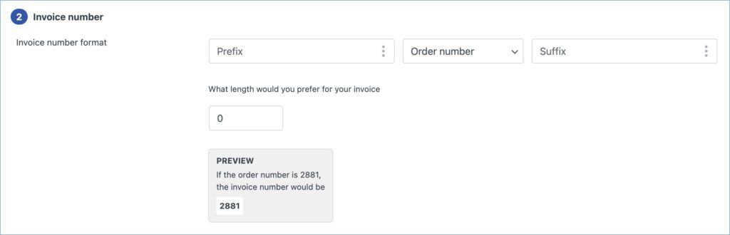 Invoice number format