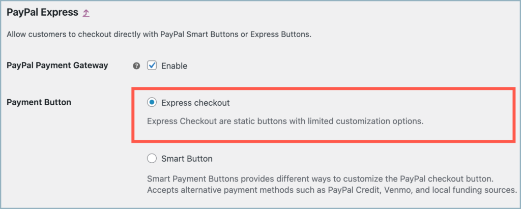 PayPal Express button
